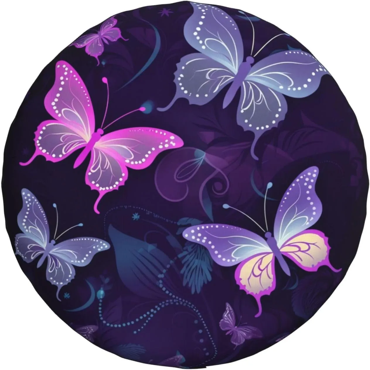 Cute Butterfly Tire Cover Outdoor Waterproof Snow Sun Rain Wheel Cover Portable Wheel Bags Camper Spare Tire Cover Universal Car Tire Protectors for Trailer RV SUV