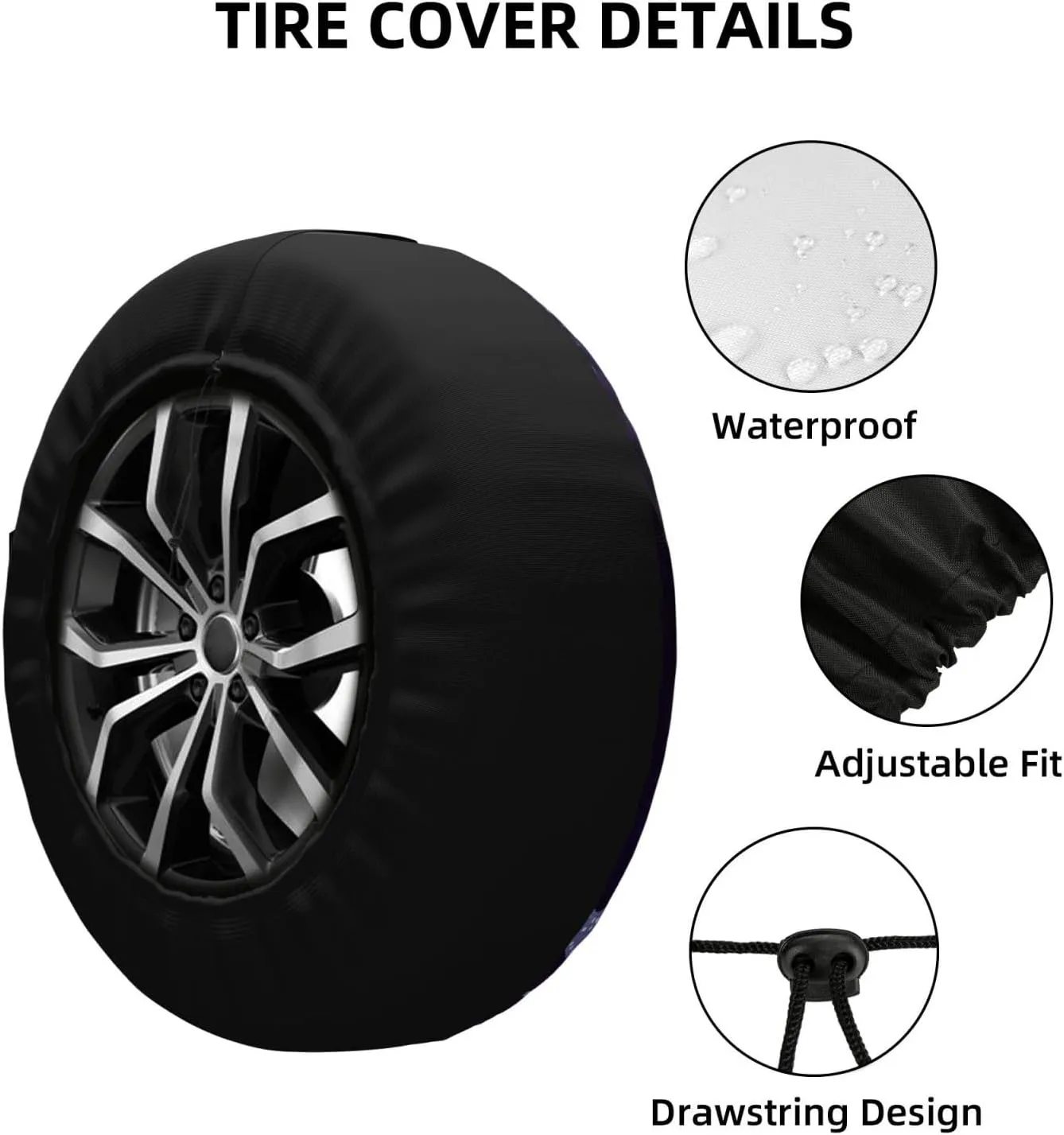 Cute Butterfly Tire Cover Outdoor Waterproof Snow Sun Rain Wheel Cover Portable Wheel Bags Camper Spare Tire Cover Universal Car Tire Protectors for Trailer RV SUV