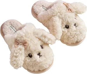 Cute Furry Slippers - Women's Winter & Autumn Couple Slippers with PVC Soles, Plush Uppers. Keep Feet Warm & Cozy!