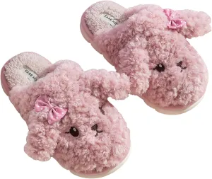 Cute Furry Slippers - Women's Winter & Autumn Couple Slippers with PVC Soles, Plush Uppers. Keep Feet Warm & Cozy!