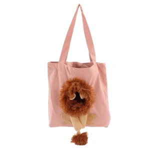 Cute Lion Shaped Pet Canvas Bag, Portable Shoulder Carrying Bag for Cats Under 6lb (Type 1)