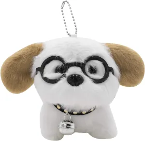 Cute Plush Dog Keychain Stuffed Animal Bag Charm Small Handbag Pendant Glasses Puppy Ornaments Pendants for Women