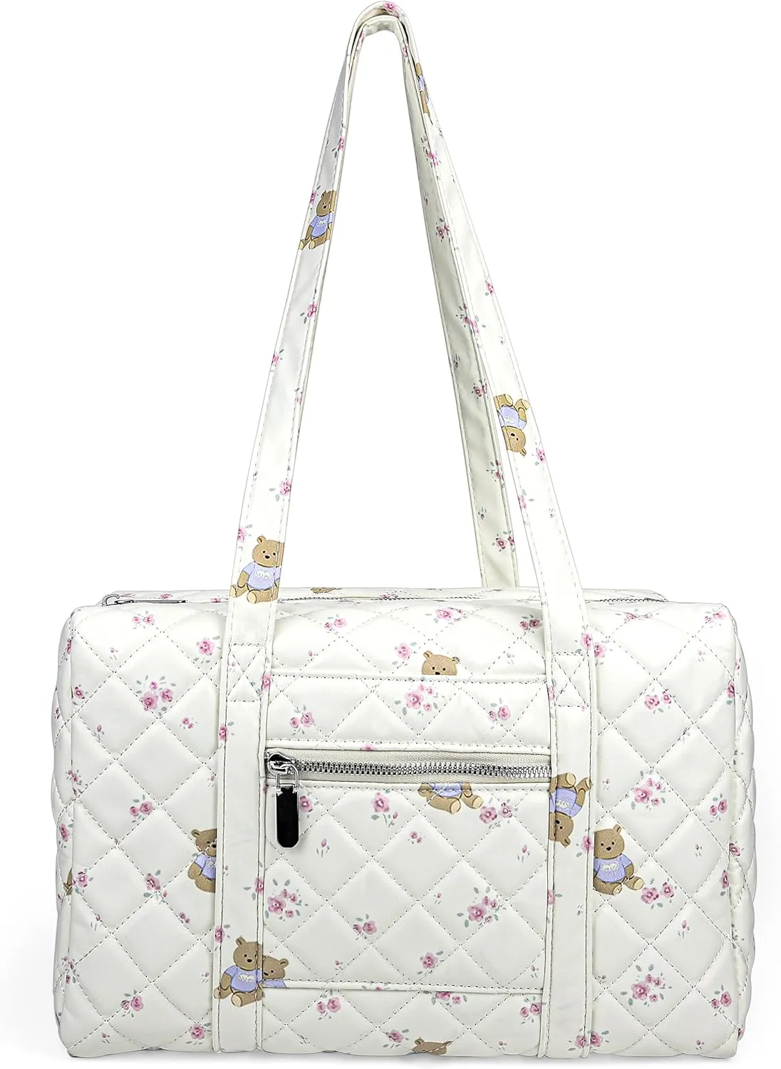 Cute Tote Duffel Bags Women White Travel Duffel Bag Weekender Overnight Carry On Purses for Women Work Diaper Gym Duffel Travel Tote Hospital Bag for Labor Delivery