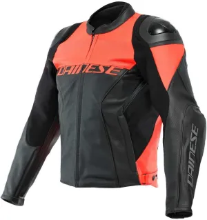 Dainese Racing 4 Leather Jacket Perforated Black/Fluorescent Red Size - 46