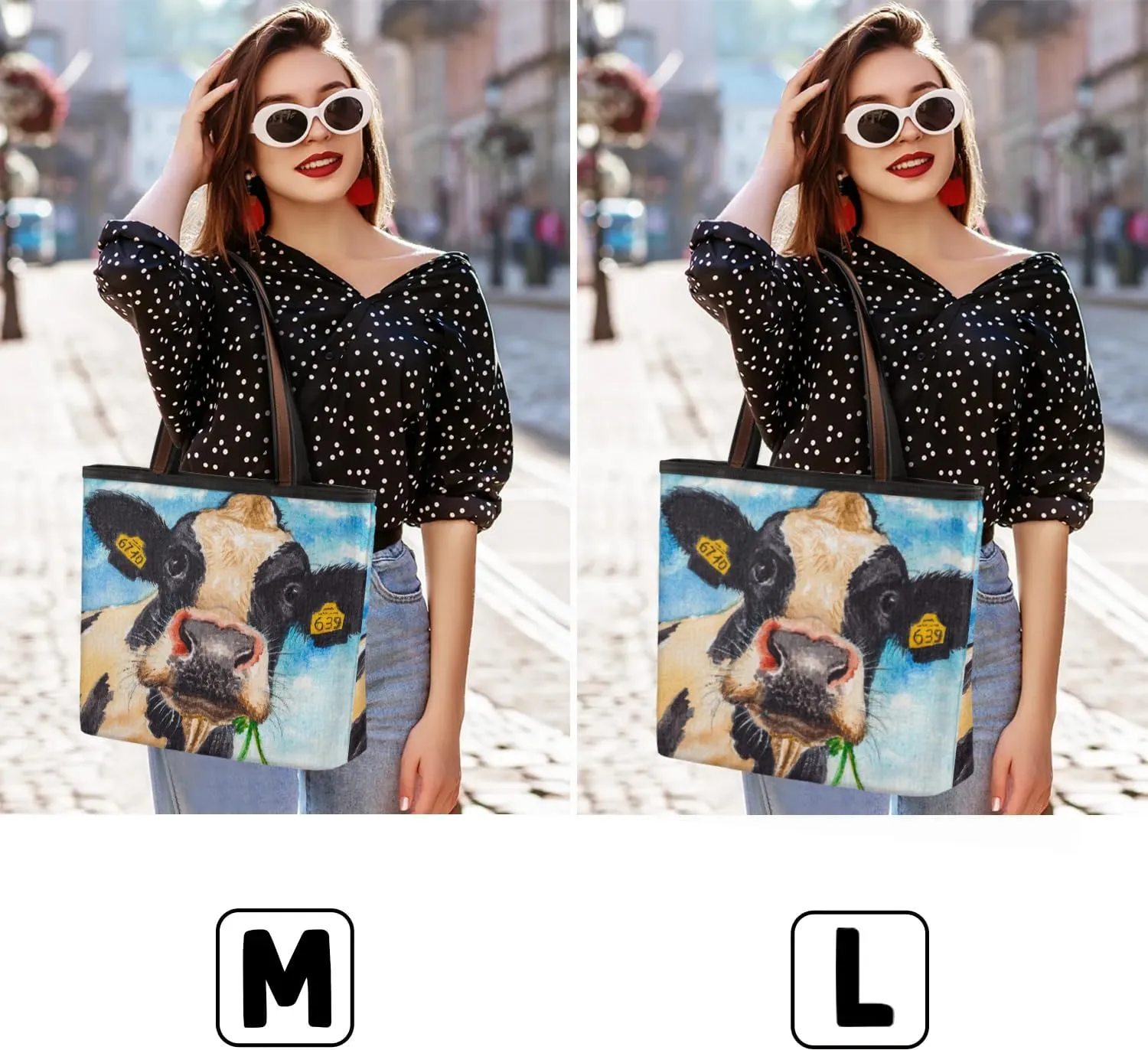 Dairy Cow Animal Tote Bag for Women Womens Handbags Tote Bags for Travel Beach Gym