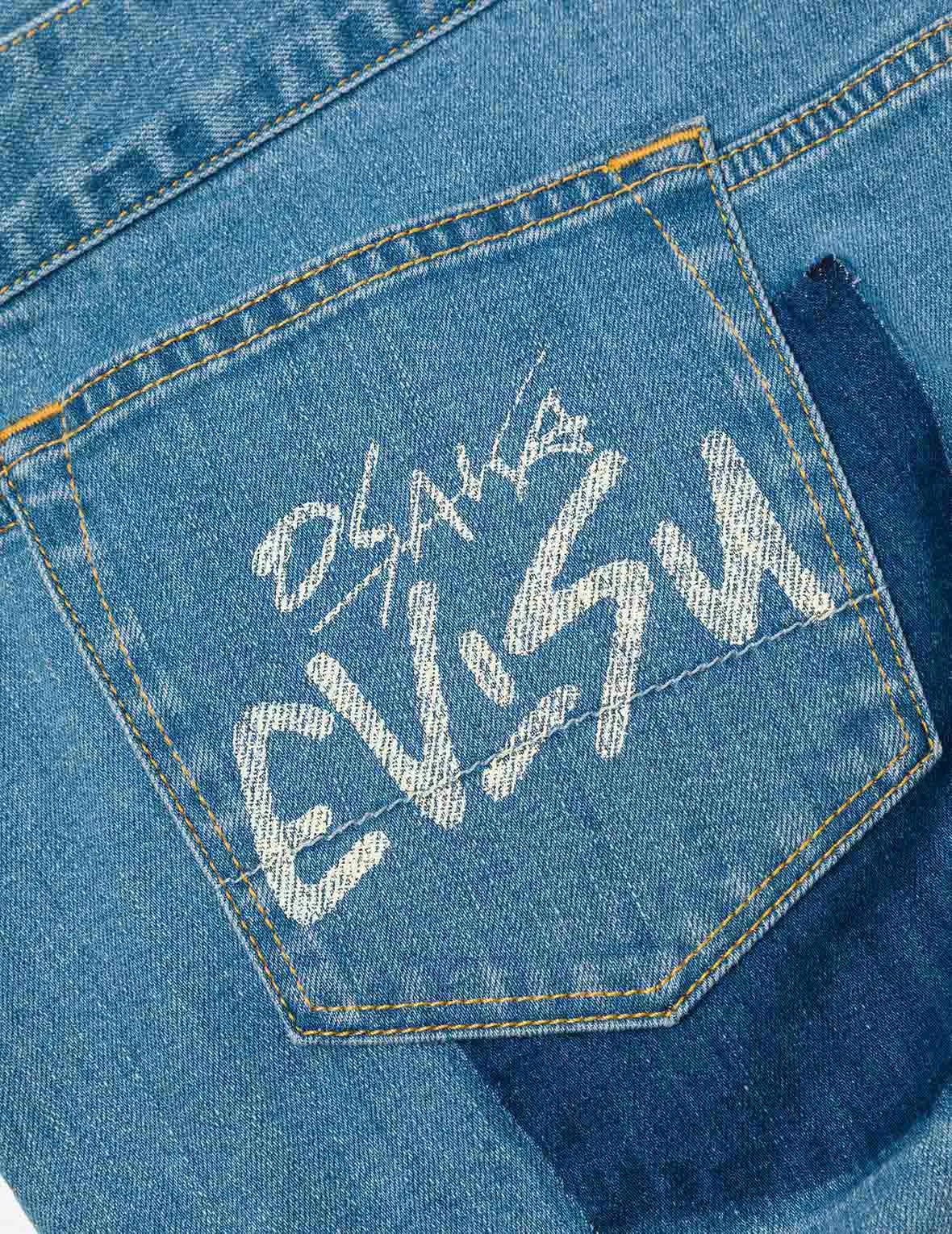 Deconstructed with Multi-pocket Loose Fit Denim Jacket