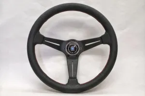 Deep Corn Steering Wheel 350mm (13.78 inches) Black Leather Red Stitching 6069.35.2093