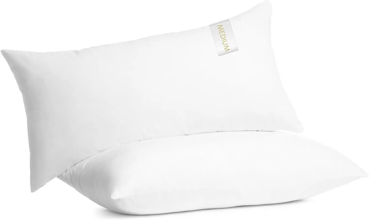 Digital Decor 100% Cotton Hotel Pillows, U.S. Made Hypoallergenic Pillows with Down Alternative Fiber Fill for Side & Back Sleepers, Set of 2, Three Comfort Levels, (Soft, Medium, Firm) Firm