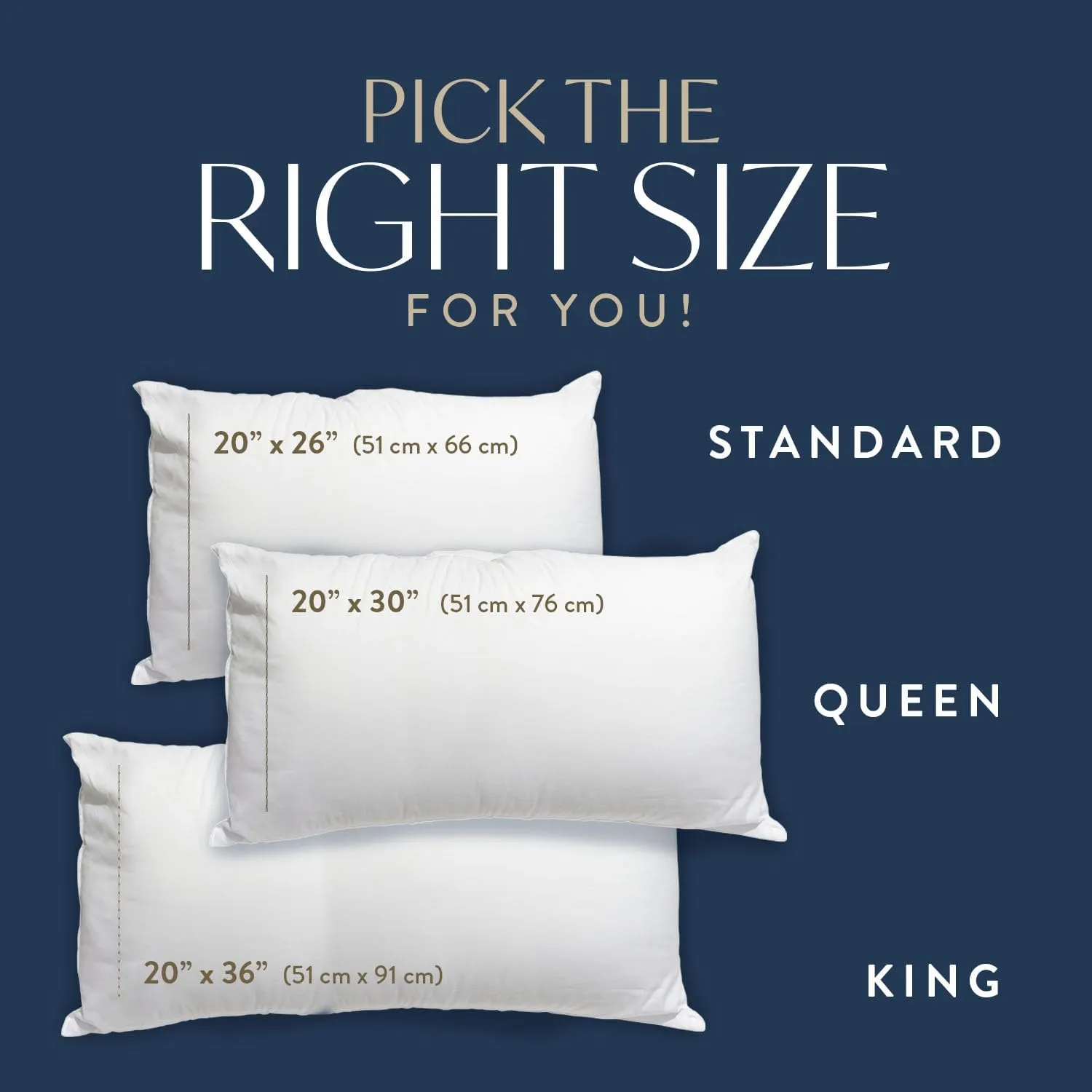 Digital Decor 100% Cotton Hotel Pillows, U.S. Made Hypoallergenic Pillows with Down Alternative Fiber Fill for Side & Back Sleepers, Set of 2, Three Comfort Levels, (Soft, Medium, Firm) Medium