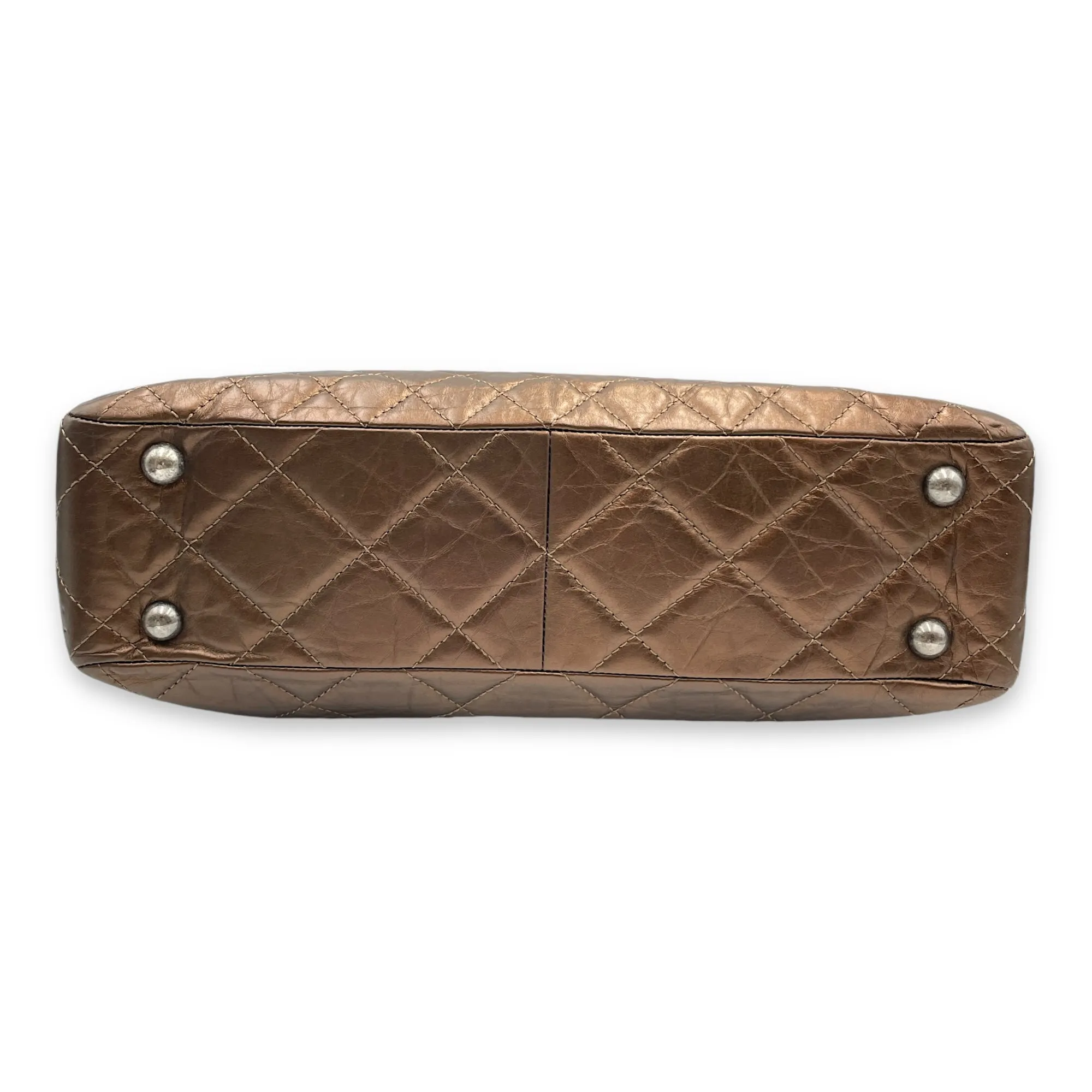 Digital-first Shopping Brass Ruthenium-finish 36x25x9cm Leather, Distressed Shockproof hardware in Bag Reissue Tote Shoulder Brown