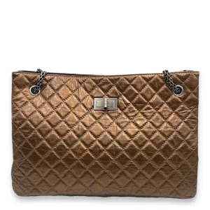 Digital-first Shopping Brass Ruthenium-finish 36x25x9cm Leather, Distressed Shockproof hardware in Bag Reissue Tote Shoulder Brown