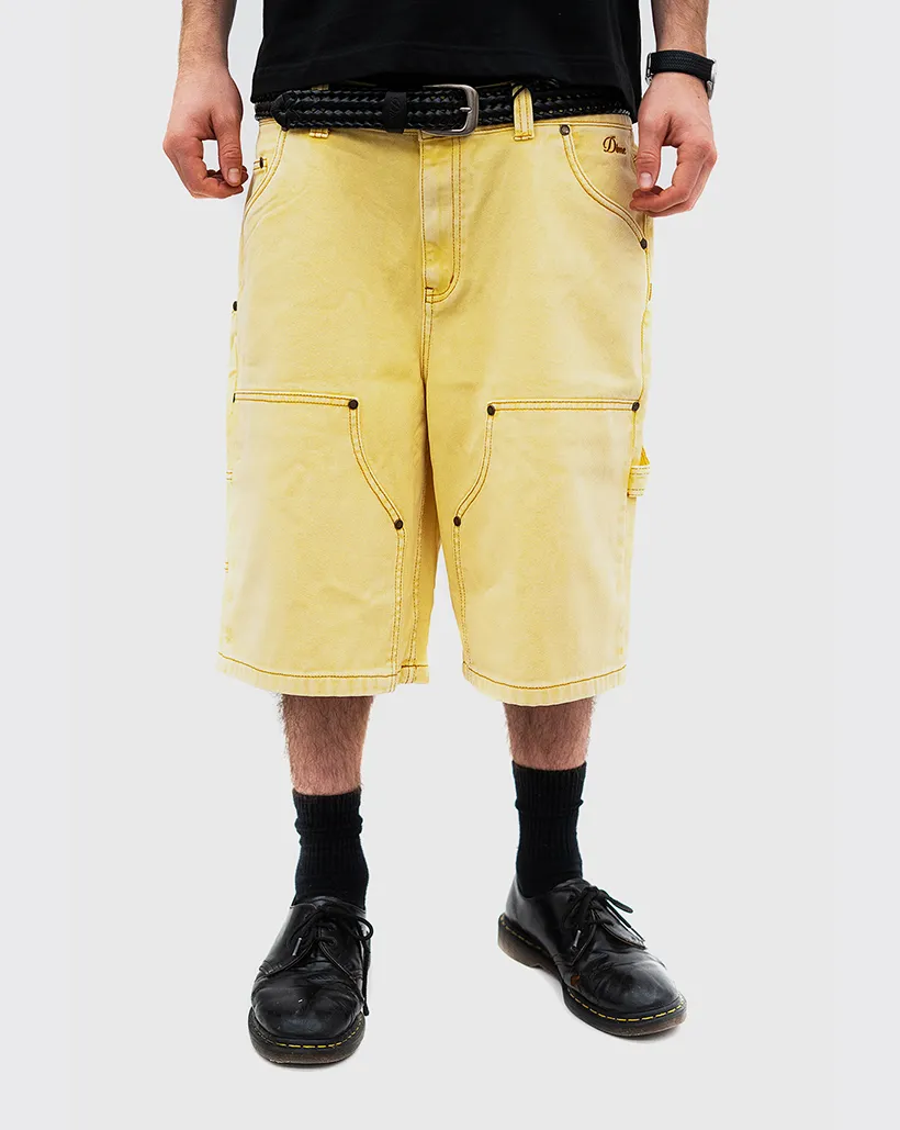 Dime Carpenter Denim Shorts - Lemon