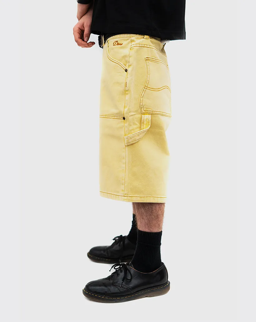Dime Carpenter Denim Shorts - Lemon