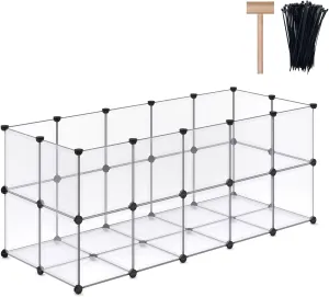 DINMO Guinea Pig Cages with Floor, Puppy Playpen, Small Animal Playpen for Rabbit, Bunny, Ferret, Hedgehog, DIY, Expanded, Portable, Exercise Fence, 61.2 x 24.8 x 24.8inch