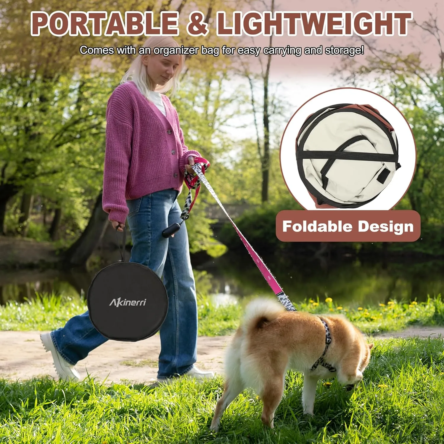 Dog Playpen - Foldable Cat Play Pens for Pubby, Kitten, Rabbit, Portable Pet Tent with Carring Bag for Indoor/Outdoor Travel Camping (Brown-Medium)