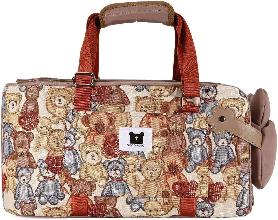 Dog Purse Carrier for Small Dogs and Cats, Soft Sided Cozy Plush Pet Bag Carrier, Car Travel Cat Carrier, Lightweight Puppy Handbag Tote (Brown)