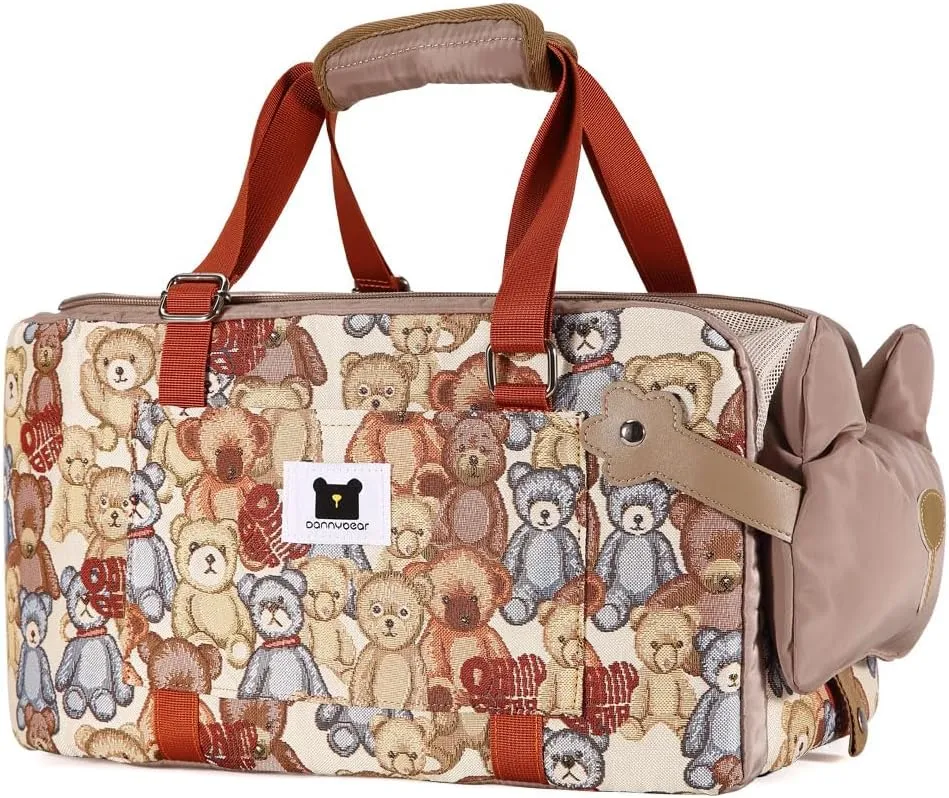 Dog Purse Carrier for Small Dogs and Cats, Soft Sided Cozy Plush Pet Bag Carrier, Car Travel Cat Carrier, Lightweight Puppy Handbag Tote (Brown)