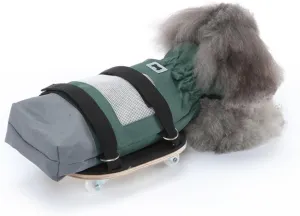 Dog Scooter Wheelchair for Legs Paralyzed, Dog Drag Bag Protects Chest and Limbs with Oxford Outdoor Traction Bag for Paralyzed Pets (Color : Green, Size : Medium)