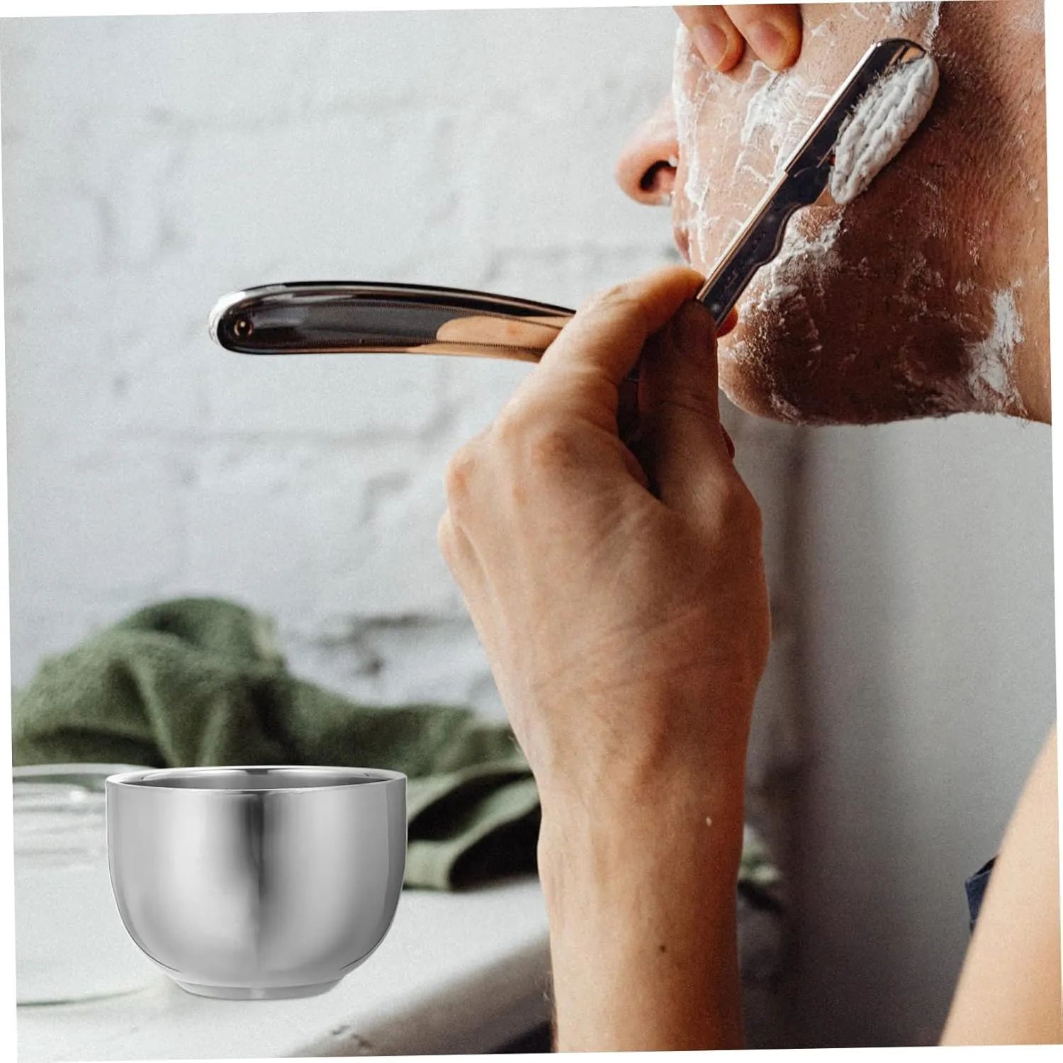 DOITOOL 4pcs Shaving Bowl Men Supply Large Capacity Shaving Mug Professional Shaving Bowl Smooth Surface Safe Material for Home and Travel
