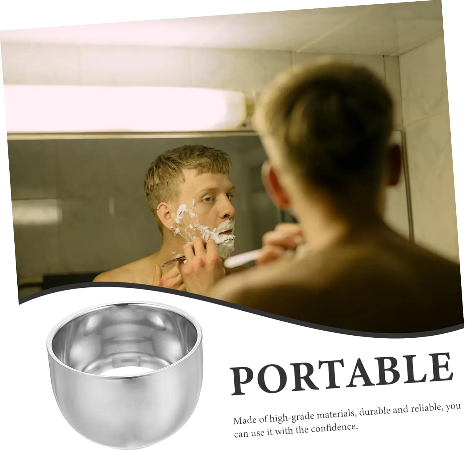 DOITOOL 4pcs Shaving Bowl Men Supply Large Capacity Shaving Mug Professional Shaving Bowl Smooth Surface Safe Material for Home and Travel
