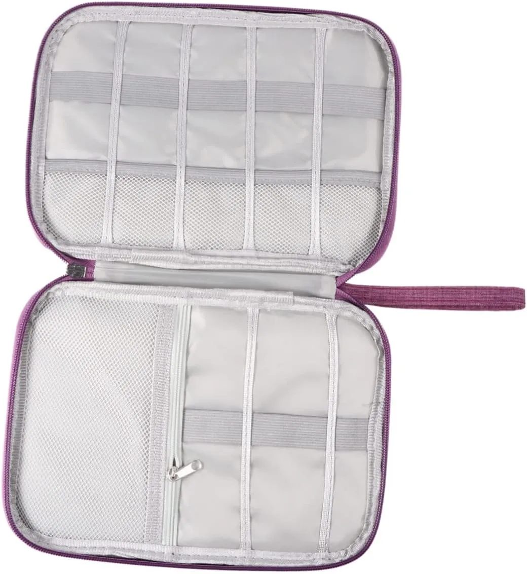 DOITOOL Multi Function Digital Storage Bag Large Capacity Portable Pouch for Cables Earphones Power Banks Durable Easy to Clean for Travel Purple