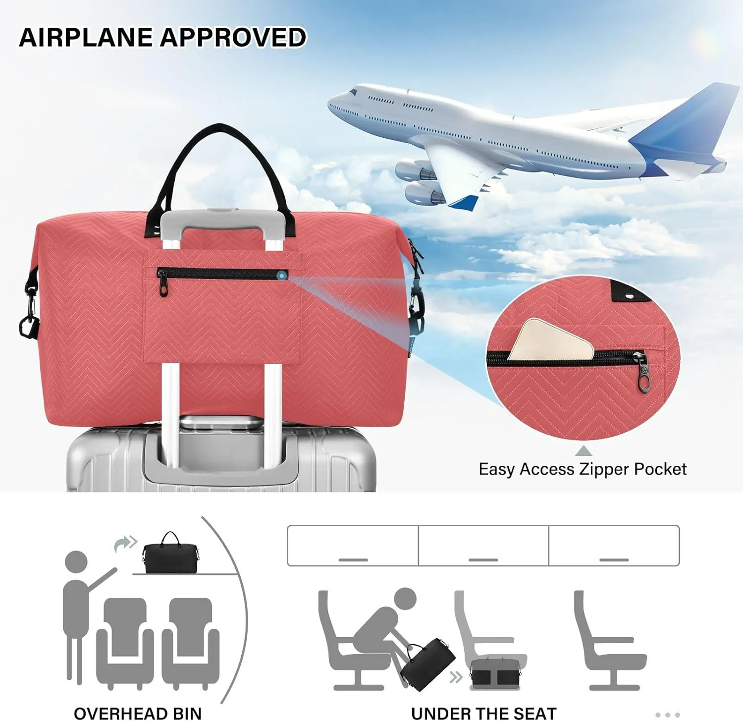 DOMIKING Color Personalized Duffel Bag Weekender Overnight Bags for Women Men Custom Travel Bag for Travel, 2 Pcs