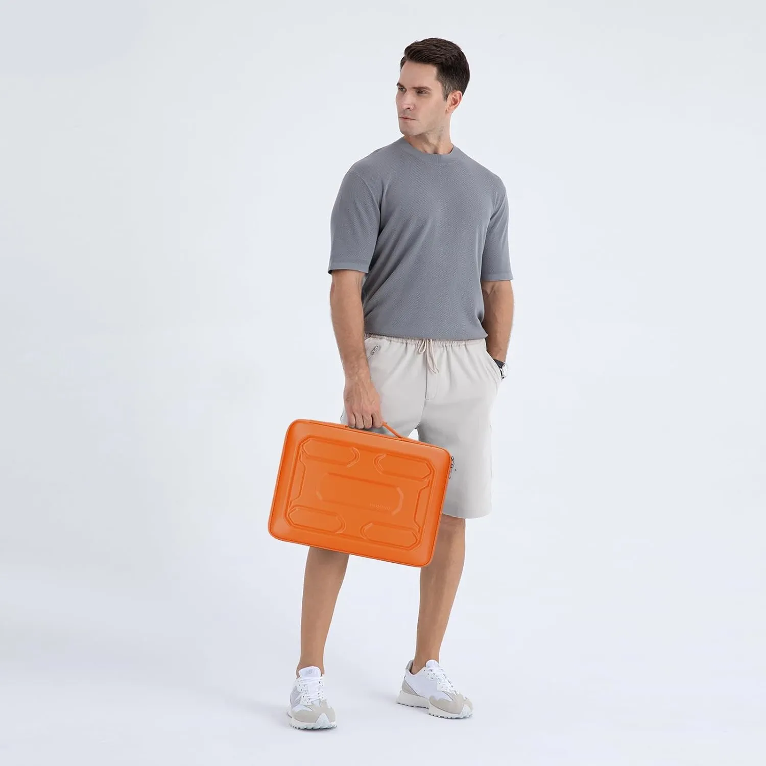 DOMISO 13.3 inch Laptop Sleeve with Handle Shockproof Computer Bag Waterproof EVA Protective Carrying Case for 13-13.3 inch Notebooks/13 MacBook Air/MacBook Pro Retina/Dell XPS 13/HP,Orange