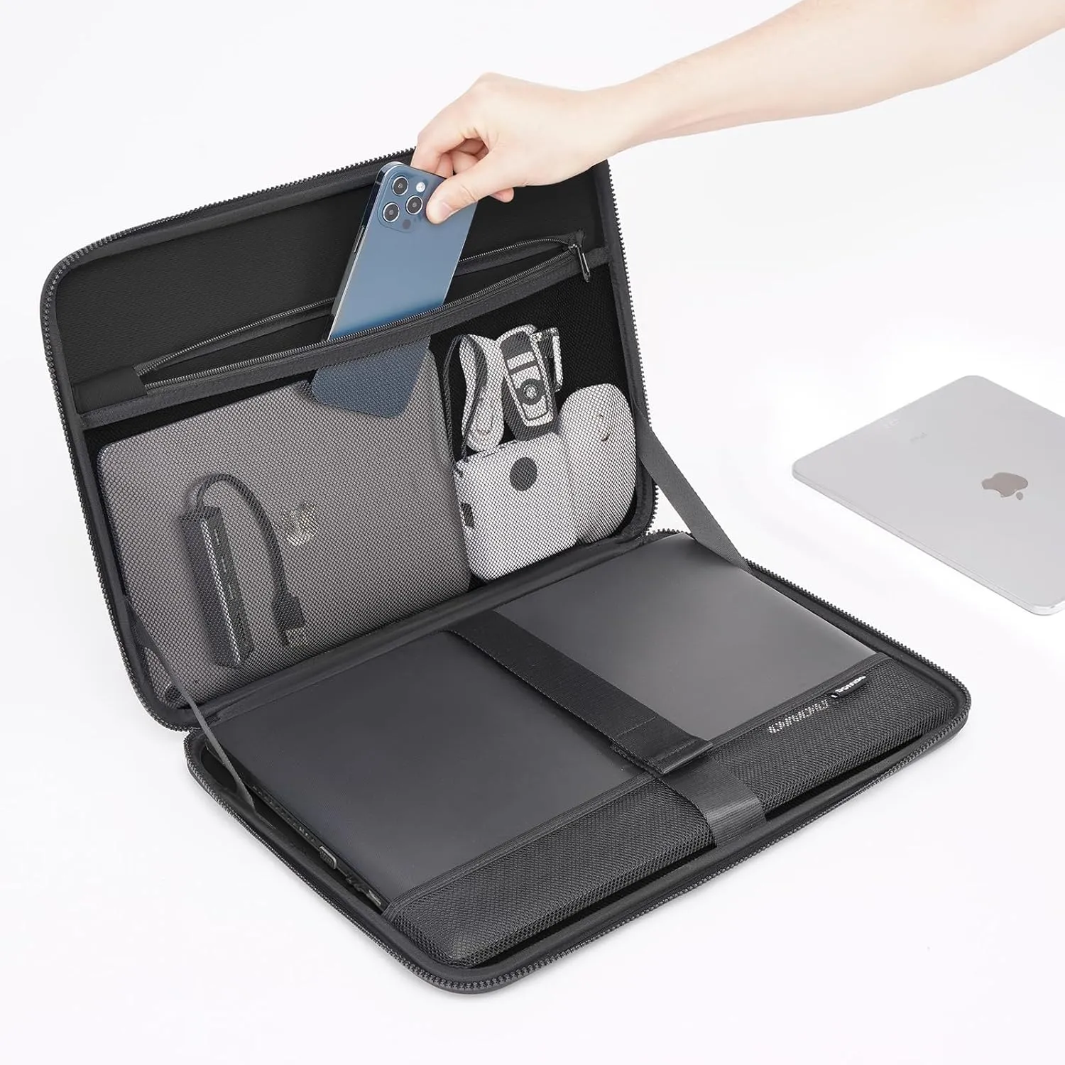 DOMISO 13.3 inch Laptop Sleeve with Handle Shockproof Computer Bag Waterproof EVA Protective Carrying Case for 13-13.3 inch Notebooks/13 MacBook Air/MacBook Pro Retina/Dell XPS 13/HP,Orange