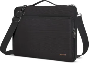 DOMISO 15.6 Inch Laptop Bag Cover Waterproof Notebook Shockproof Sleeve Case Shoulder Bag Protective Cover for 15.6" HP 15/ThinkPad E575/Dell/Lenovo IdeaPad S510/Dell XPS 15,Black
