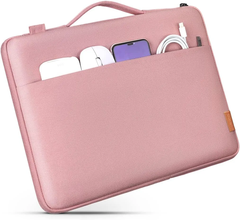 DOMISO 15.6 Inch Laptop Bag Cover Waterproof Shockproof Notebook Protective Sleeve Case Shoulder Bag Cover for 15.6" HP 15/ThinkPad E575/IdeaPad S510/Dell Alienware 15/Dell XPS 15,Pink