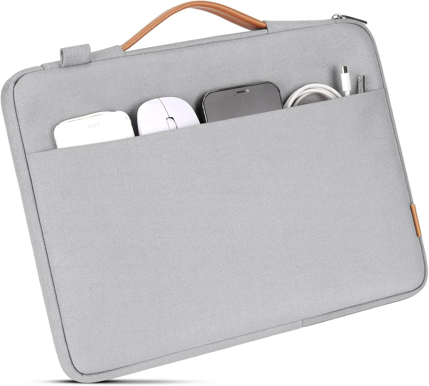 DOMISO 15.6 Inch Laptop Bag Cover Waterproof Shockproof Notebook Sleeve Case Shoulder Bag Protective Cover for 15.6" HP 15/ThinkPad E575/IdeaPad S510/Dell XPS 15,Grey