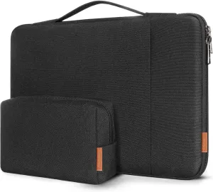DOMISO 15.6 inch Laptop Sleeve Case Water Resistant Shockproof Protective Computer Bag for 15.6" Notebook/Lenovo IdeaPad ThinkPad/Dell XPS 15/HP Pavilion 15 Envy 15/Asus with Accesory Bag, Black