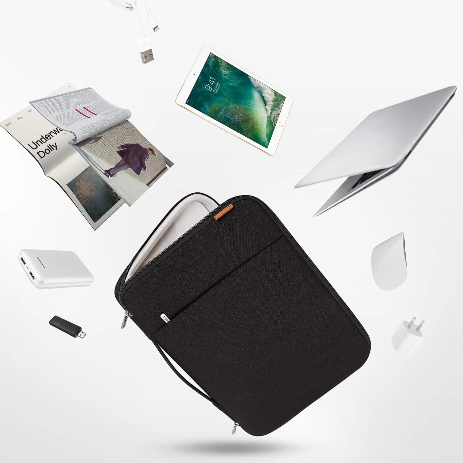 DOMISO 15.6 inch Laptop Sleeve Case Water Resistant Shockproof Protective Computer Bag for 15.6" Notebook/Lenovo IdeaPad ThinkPad/Dell XPS 15/HP Pavilion 15 Envy 15/Asus with Accesory Bag, Black