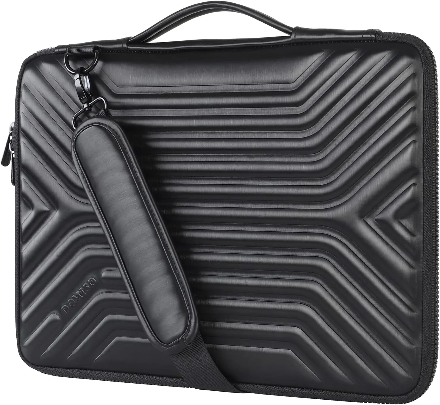 DOMISO 15.6 Inch Shockproof Waterproof Laptop Sleeve with Strap Lightweight Soft EVA Tablet Case for 15.6" Laptops/Apple/Lenovo IdeaPad/Acer Aspire E15 / HP Envy 15 / Dell, Black