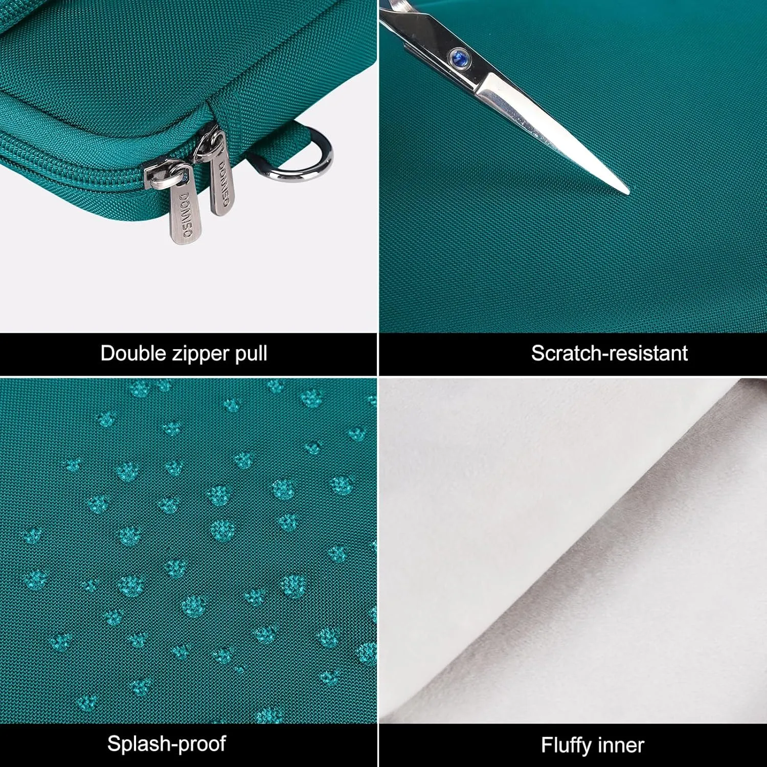 DOMISO 16 Inch Laptop Bag Cover Waterproof Notebook Shockproof Sleeve Case Shoulder Bag Protective Cover for 16" Dell/HP Pavilion Envy/ThinkPad IdeaPad/ASUS Vivobook,Turquoise