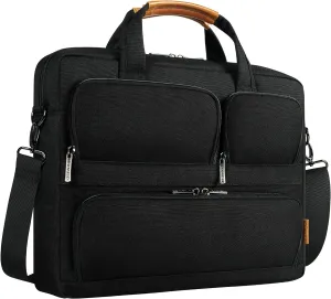 DOMISO 17-17.3 Inch Laptop Bag Business Briefcase with Shoulder Strap Messenger Bag Compatible with 17" Laptops/17.3" HP Pavilion/MSI GS73VR Stealth Pro/Dell Inspiron 17/Acer/ASUS,Black
