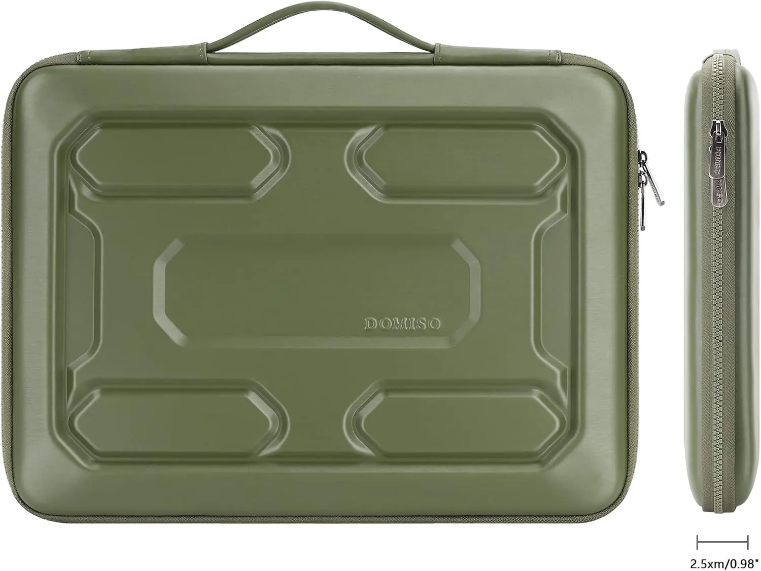 DOMISO 17 inch Laptop Sleeve with Accessory Bag Shockproof Waterproof EVA Protective Case for 17.3" ZBook Fury 17.3 G8/MSI GS73VR Stealth Pro/HP Envy 17/LG Gram 17"/ROG Strix GL702VS, Green