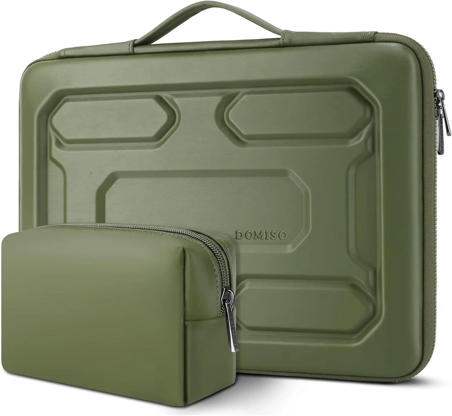 DOMISO 17 inch Laptop Sleeve with Accessory Bag Shockproof Waterproof EVA Protective Case for 17.3" ZBook Fury 17.3 G8/MSI GS73VR Stealth Pro/HP Envy 17/LG Gram 17"/ROG Strix GL702VS, Green