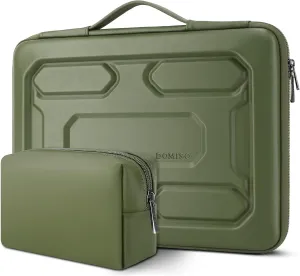 DOMISO 17 inch Laptop Sleeve with Accessory Bag Shockproof Waterproof EVA Protective Case for 17.3" ZBook Fury 17.3 G8/MSI GS73VR Stealth Pro/HP Envy 17/LG Gram 17"/ROG Strix GL702VS, Green