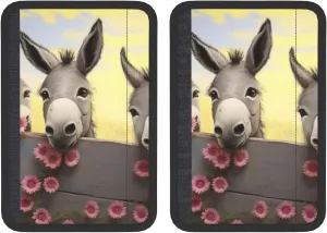 Donkey and Flower Car Seat Belt Pad 2 Pack Universal Fit Seatbelt Cover Soft and Comfortable Backpack Shoulder Pad Adjustable Neck Cushion Protector Harness Pad for Car Bag