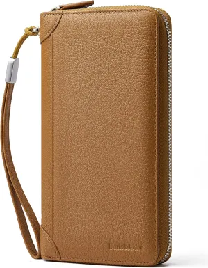 DORIS&JACKY Women Leather Wallet Rfid Blocking Large Capacity Zipper Around Travel Wristlet Bags
