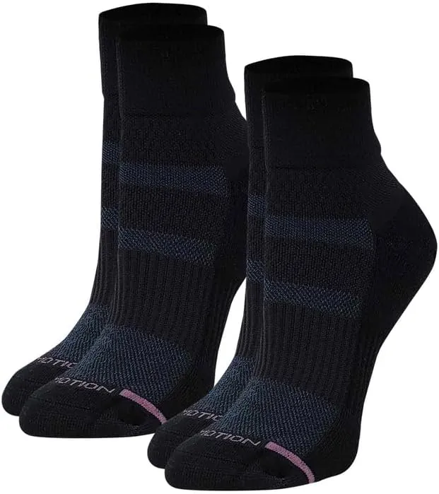 Dr. Motion Compression Quarter Socks For Women With Enhanced Cushion And Breathable Arch Support 6 Pairs