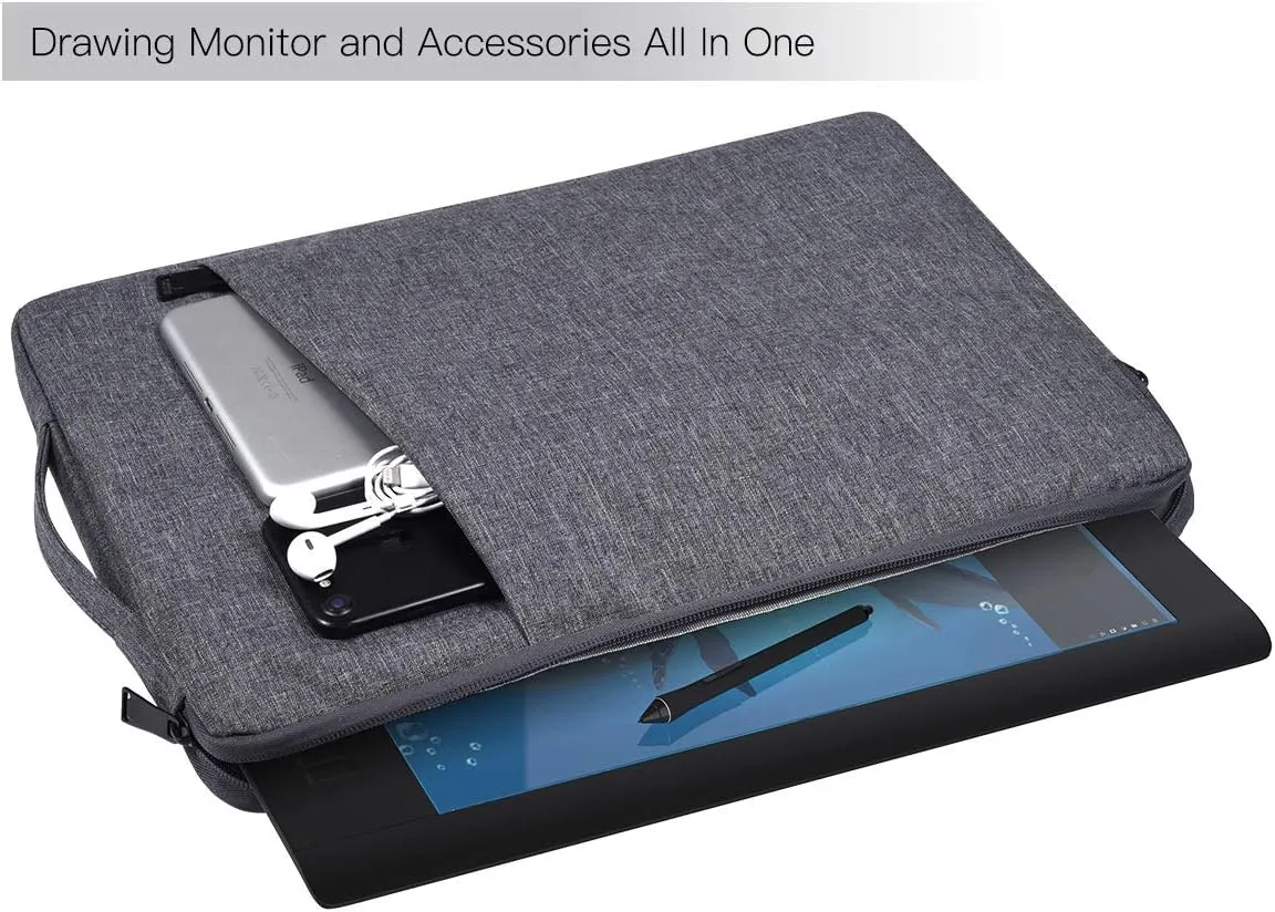 Drawing Carrying Tablet Sleeve Case for Xp-Pen Artist12 / Artist 13.3 Pro 13.3 Inch,VEIKK A15, Compatible with Wacom Cintiq 13HD, Huion Inspiroy H1161 Bag(Space Grey)