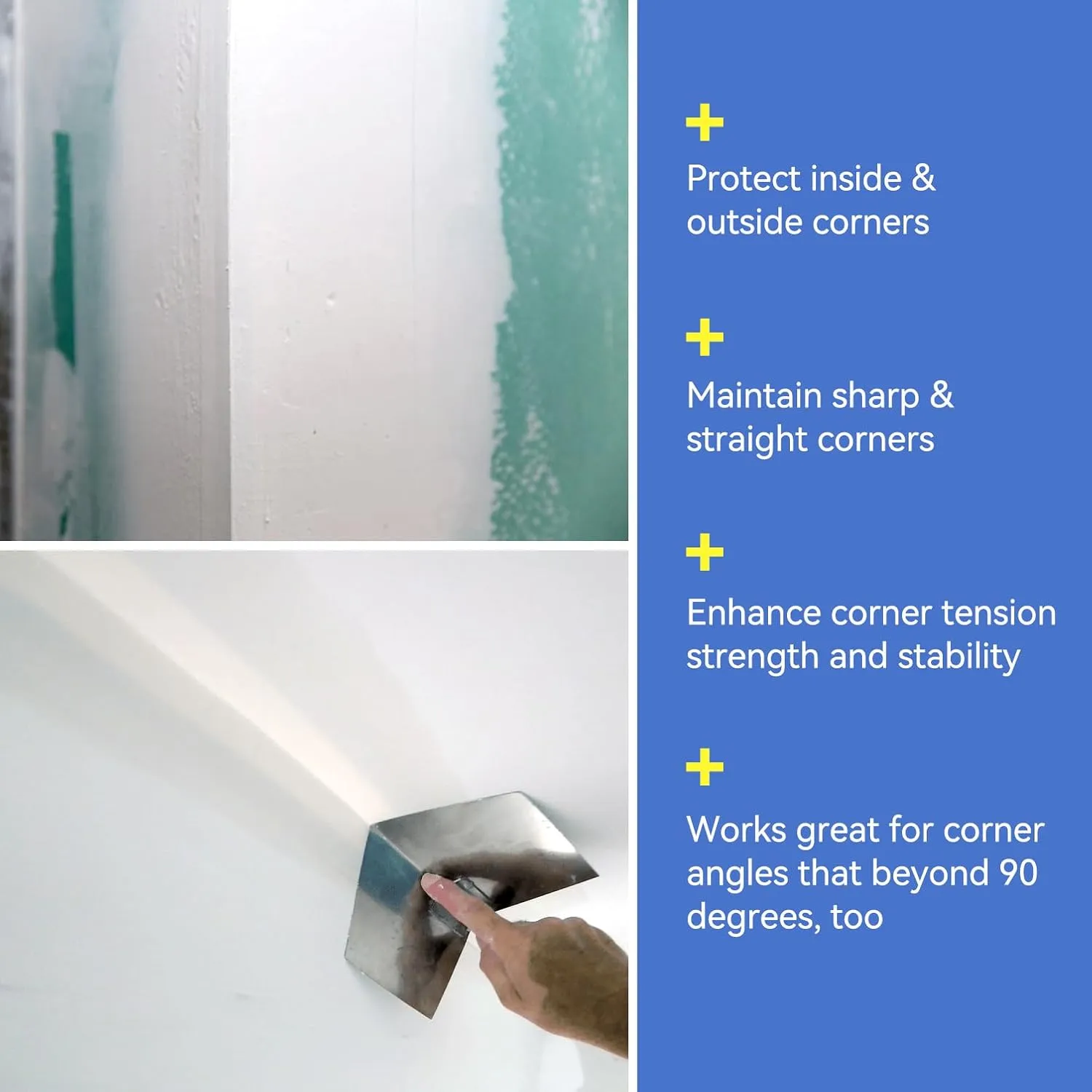 Drywall Corner Tape - Inside Corner Drywall Tape Metal Flex, 2 in. x 150 Ft., No Adhesive Side