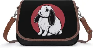 Dutch Bunny Rabbit Crossbody Bags for Women Leather Tote Bag Handbag Purse for Work Travel