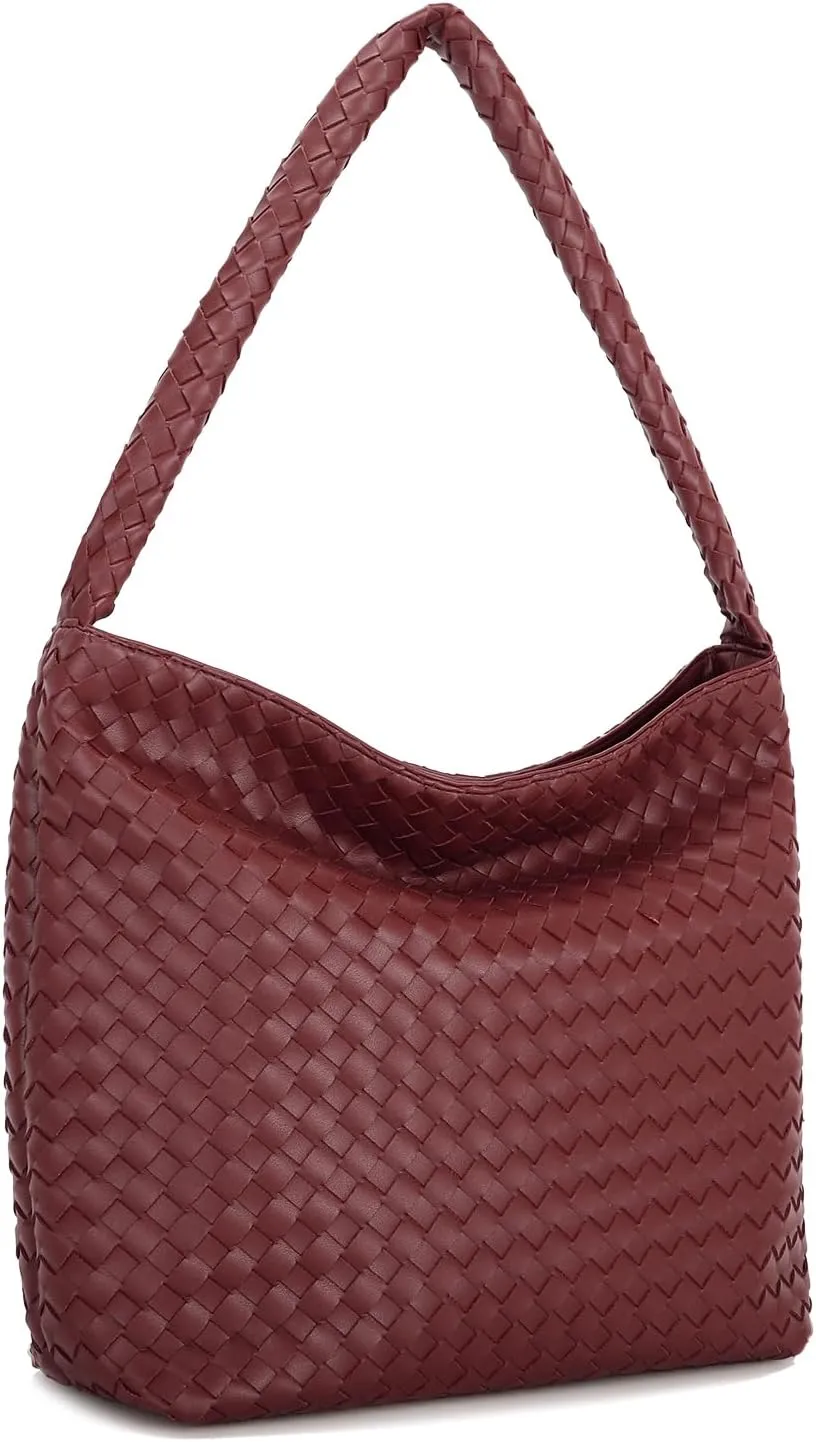 E Woven Shoulder Bag for Women Large Tote Hobo Bag Top Handle Handbag