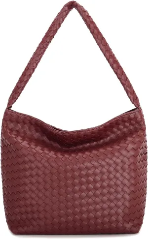 E Woven Shoulder Bag for Women Large Tote Hobo Bag Top Handle Handbag