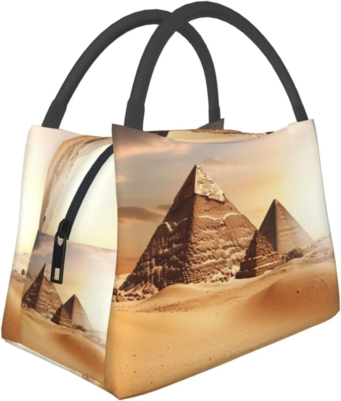 Egyptian Pyramid in Desert Lunch Bag for Men Women Insulated Lunch Box for Adult Reusable Lunch Tote Bags Large Capacity Leakproof Cooler Food Container for Work Travel Office