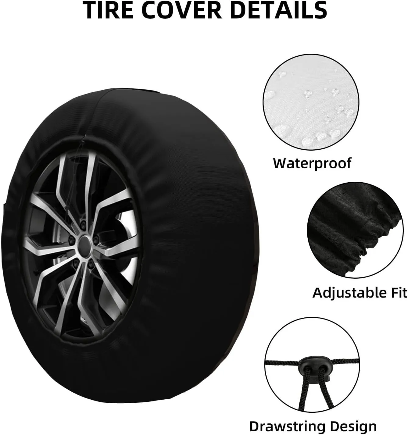 Eiffel Tower Paris Street Red Umbrella Tire Cover Outdoor Waterproof Snow Sun Rain Wheel Cover Portable Wheel Bags Camper Spare Tire Cover Universal Car Tire Protectors for Trailer RV SUV