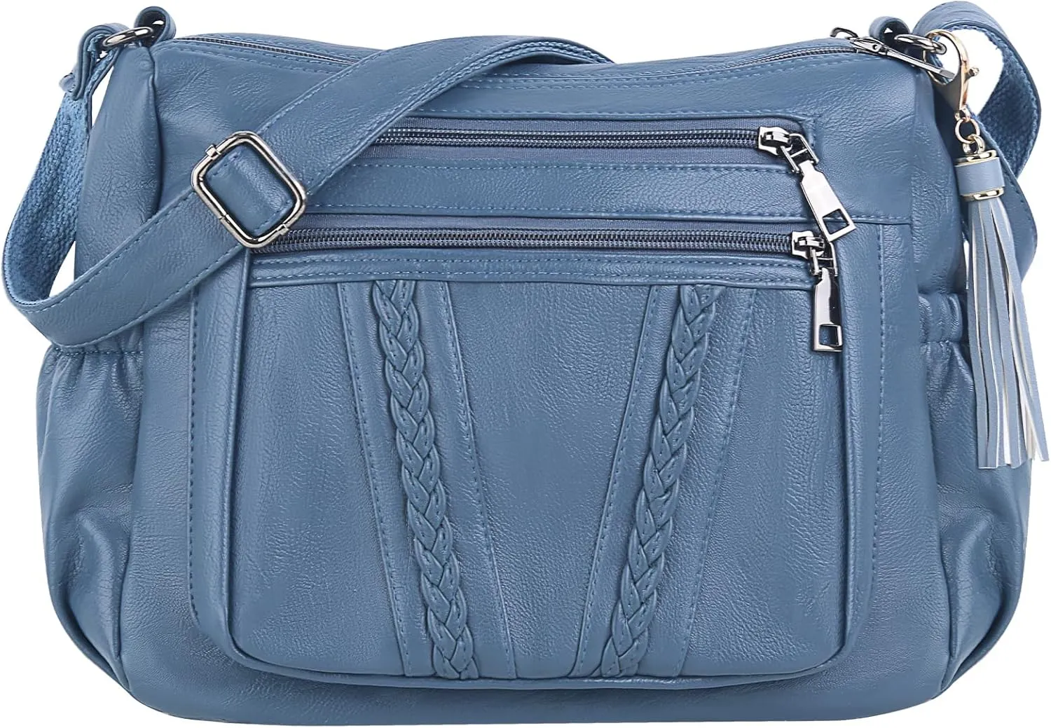 ELDA Crossbody Bags For Women Pocketbooks Soft PU Leather Purses and Handbags Multi Pocket Shoulder Bag